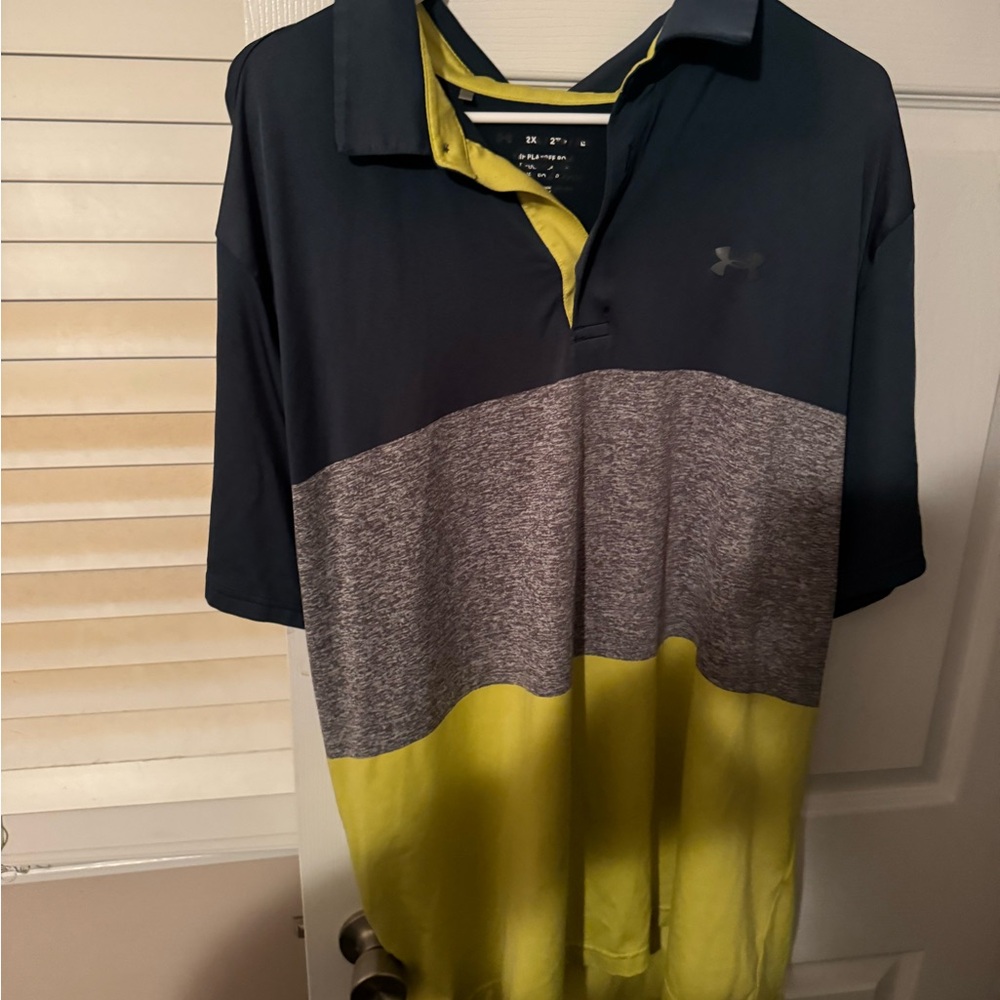 Under Armour Men's Polo Shirt - Navy, Gray, Lime